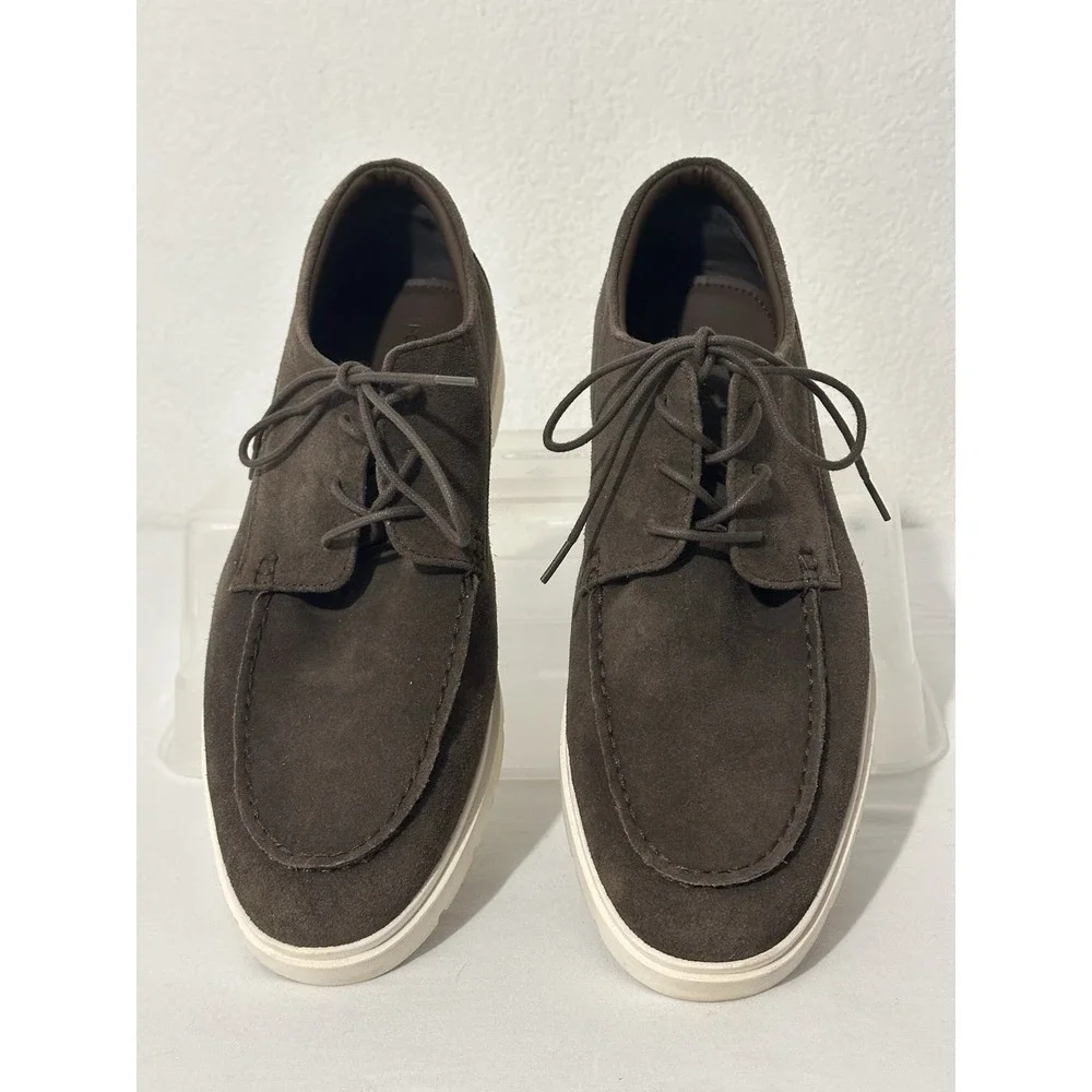 Nordstrom Ortholite Mens Moc Toe Derby Sneaker Casual Suede Lace Up Brown Sz 11M